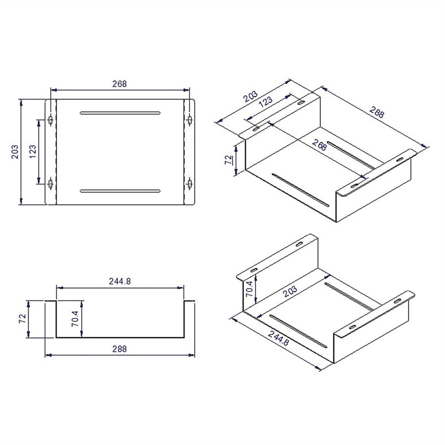 ROLINE Support sous bureau pour KVM/NUC/Mini PC/Thin Clients
