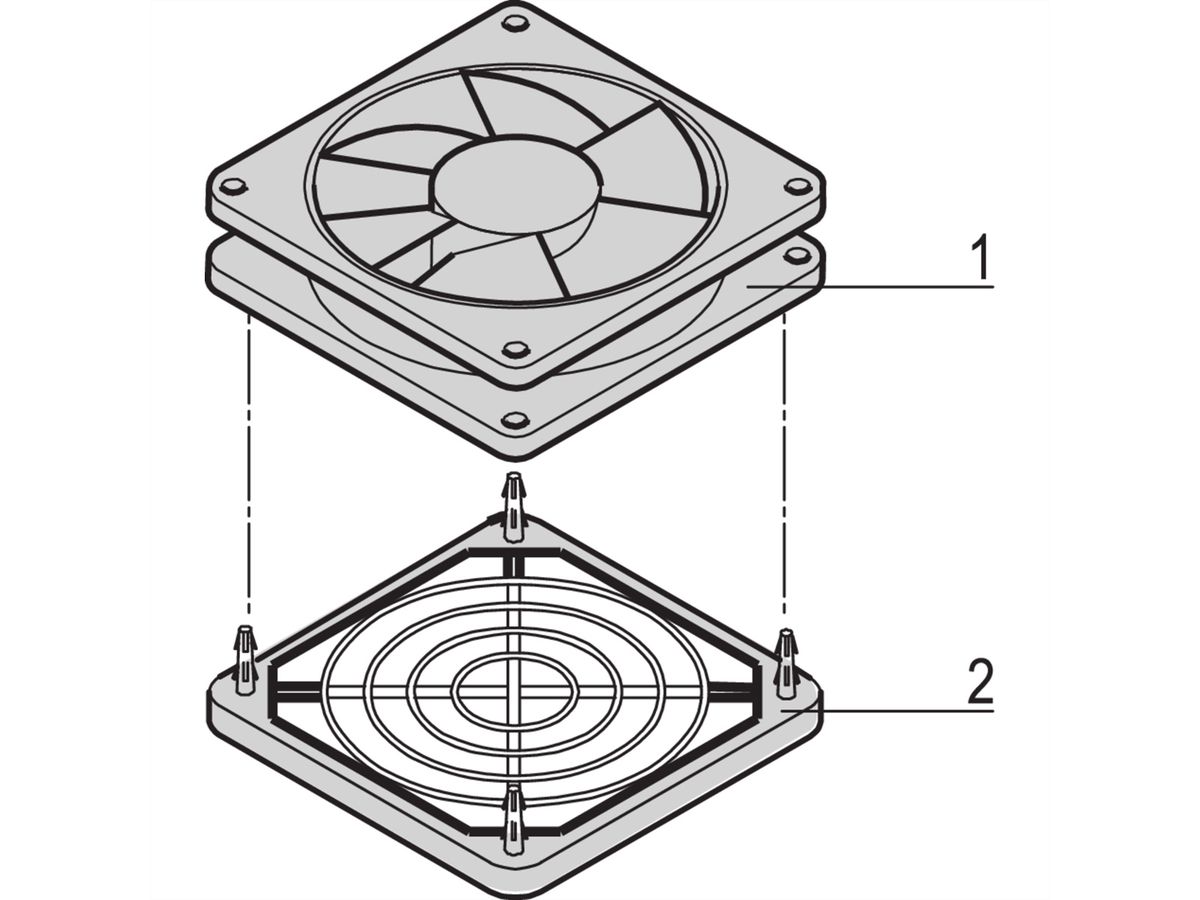 SCHROFF Ventilateur pour tôle support de ventilateur