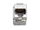 ROLINE Cat.6A (Class EA) Keystone, RJ-45, geschirmt, werkzeuglos, GHMT, silberfarben