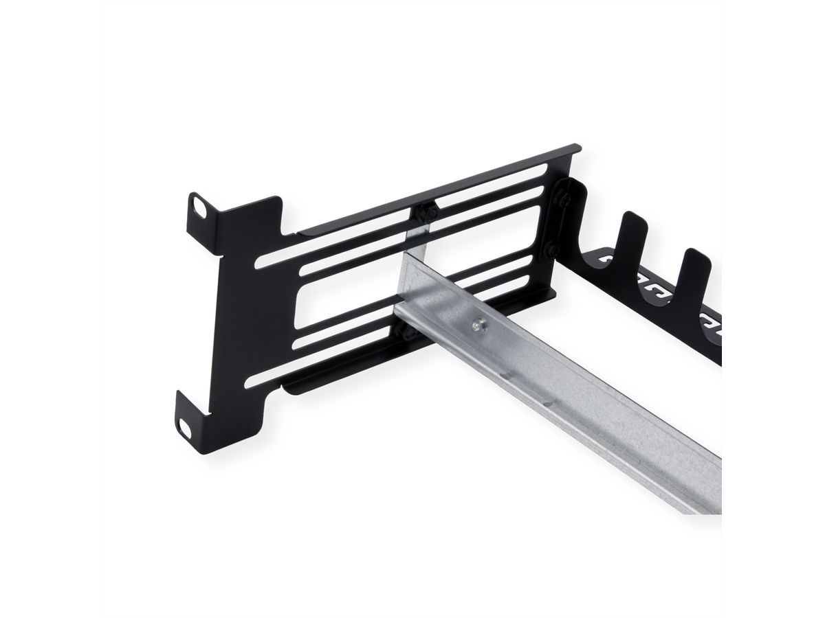 VALUE 19-Zoll-Tragrahmen für Hutschienengeräte, 3HE, schwarz