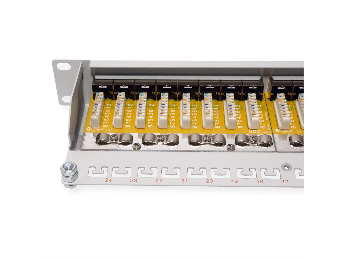 ROLINE Kat.6 (Class E) 19"-Patchpanel, 24P, geschirmt, grau