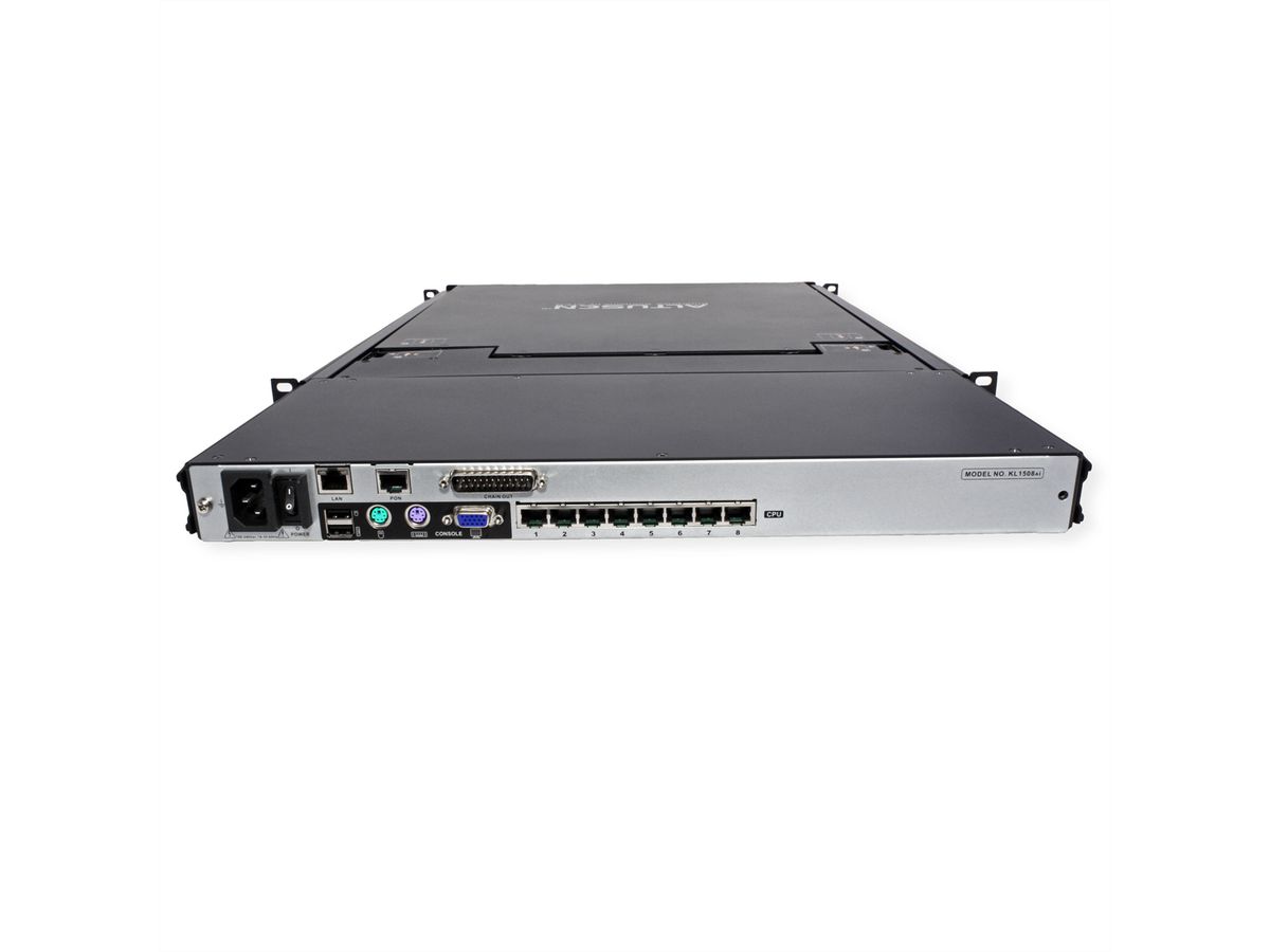 ATEN KL1508AiN KVM Over IP Switch, 8 Port, 48cm LCD, VGA, PS/2-USB, DE-Layout