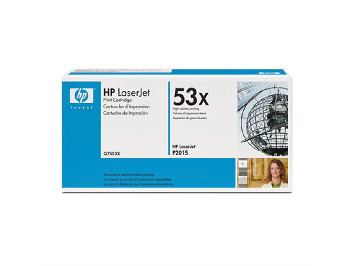 Q7553X, HP LaserJet Druckkassette schwarz, ca. 7.000 Seiten für P2015 , P2015d , P2015dn , P2015x , P2015n , M2727NF