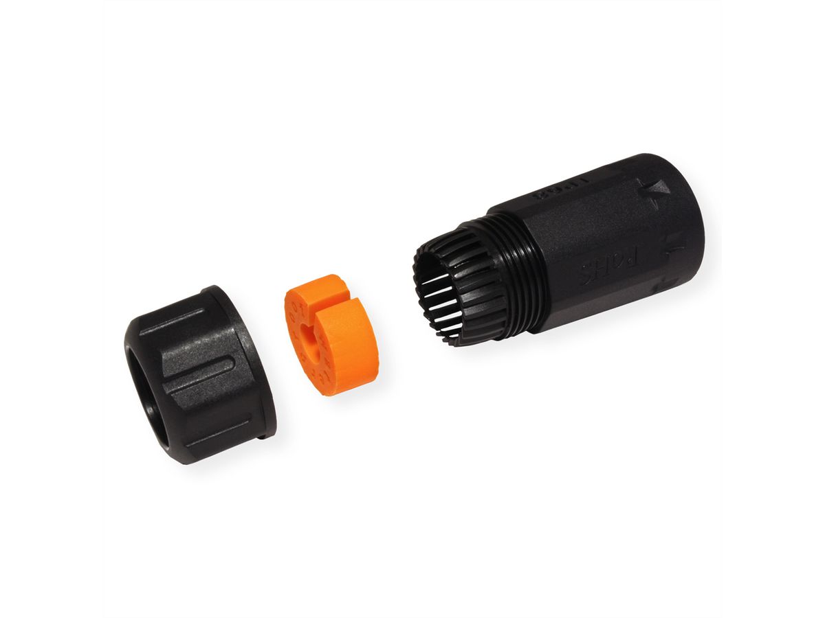 VALUE RJ-45 Kupplung geschirmt, Cat.6A (Class EA), Outdoor/Industrie, schwarz