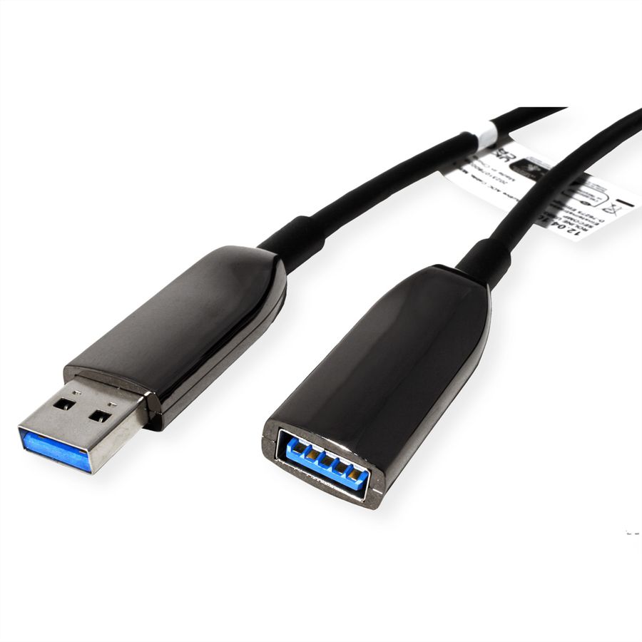 ROLINE USB 3.2 Gen 1 Aktives Repeater Kabel (AOC), ST/BU, schwarz, 10 m