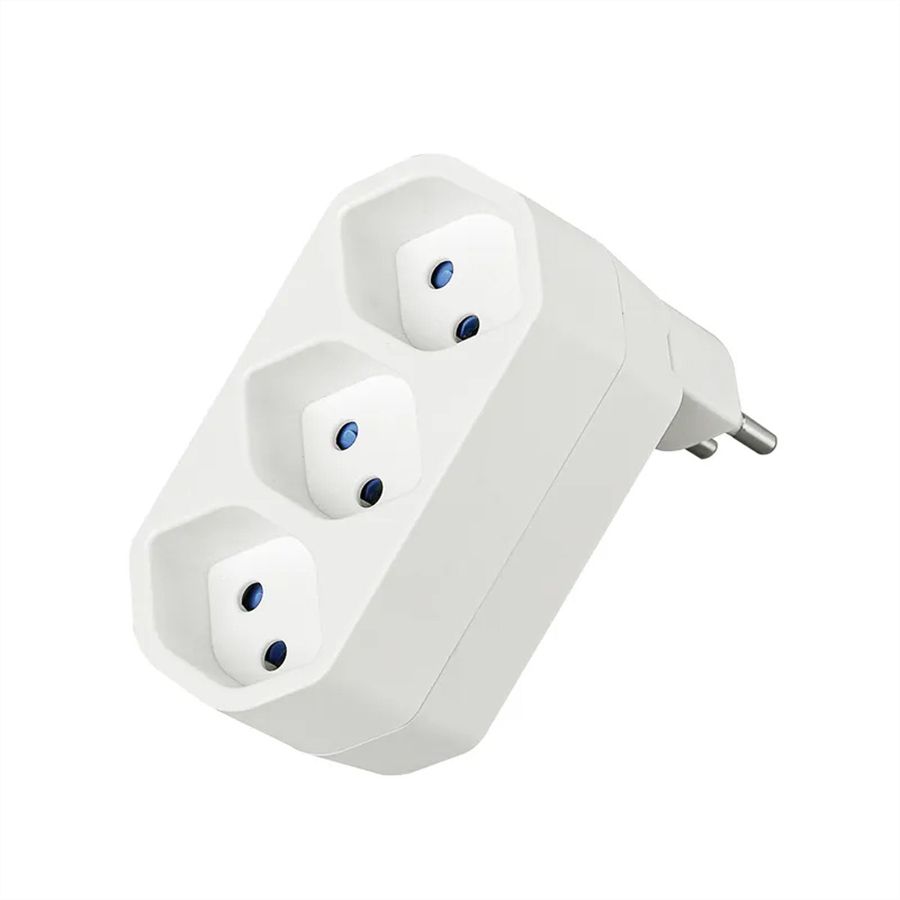Steffen Adaptateur multiple Manta 3 prises T13, pivotant à 320°, blanc