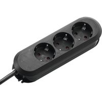 BACHMANN SMART Steckdosenleiste 3x Schutzkontakt, geschraubt, schwarz, 3 m