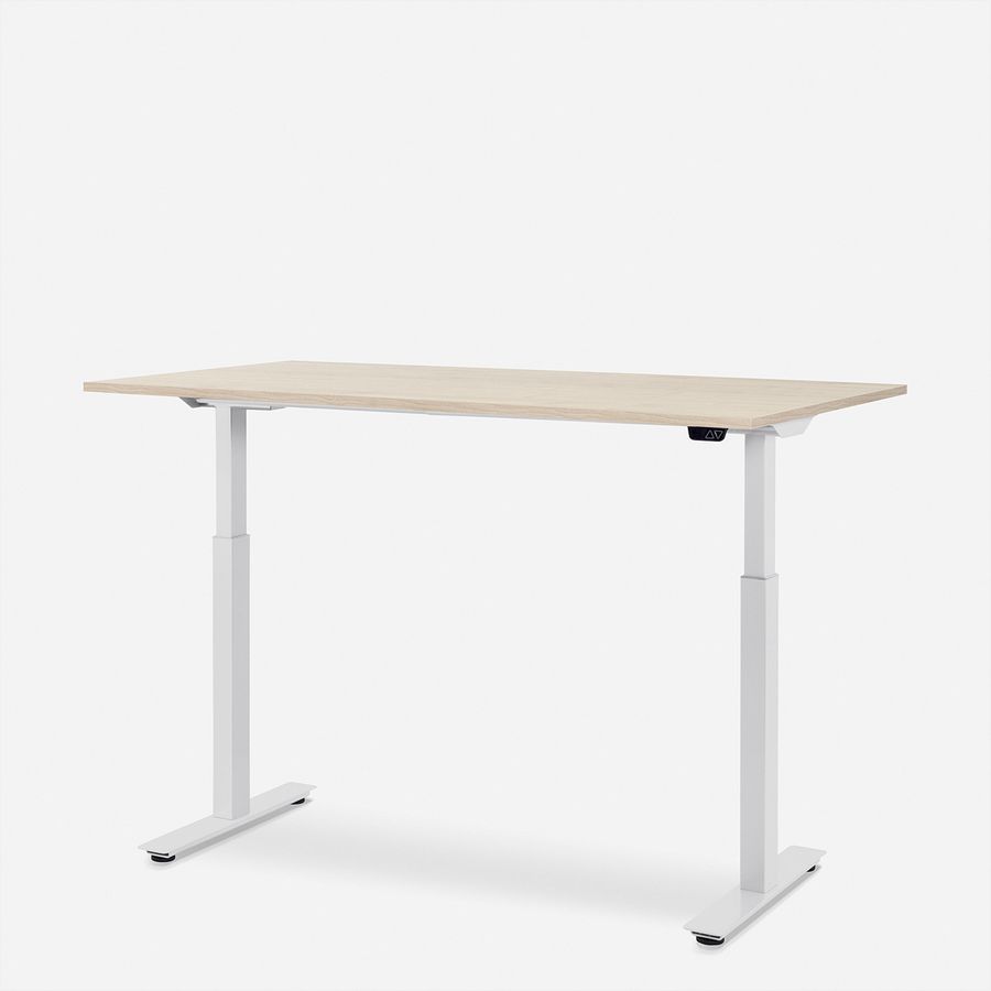 WRK21 Schreibtisch Smart 140 x 80 cm, Höhenverstellbar, Mandal Ahorn / Weiss