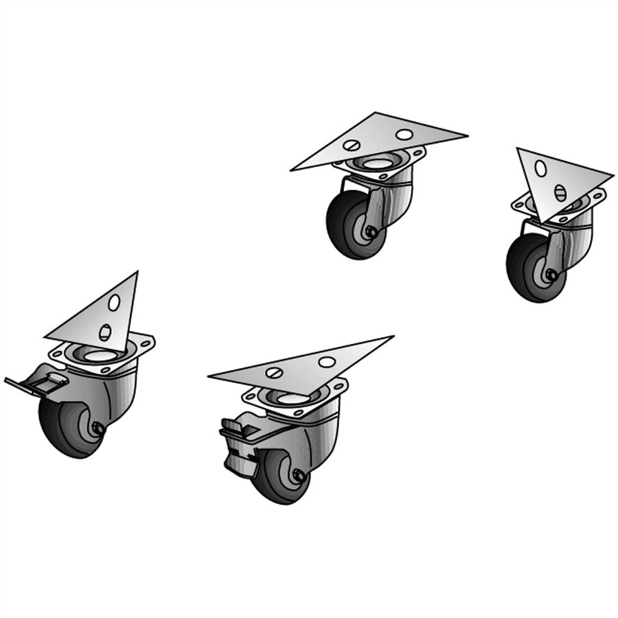 APRANET Kit de roulettes pour socle