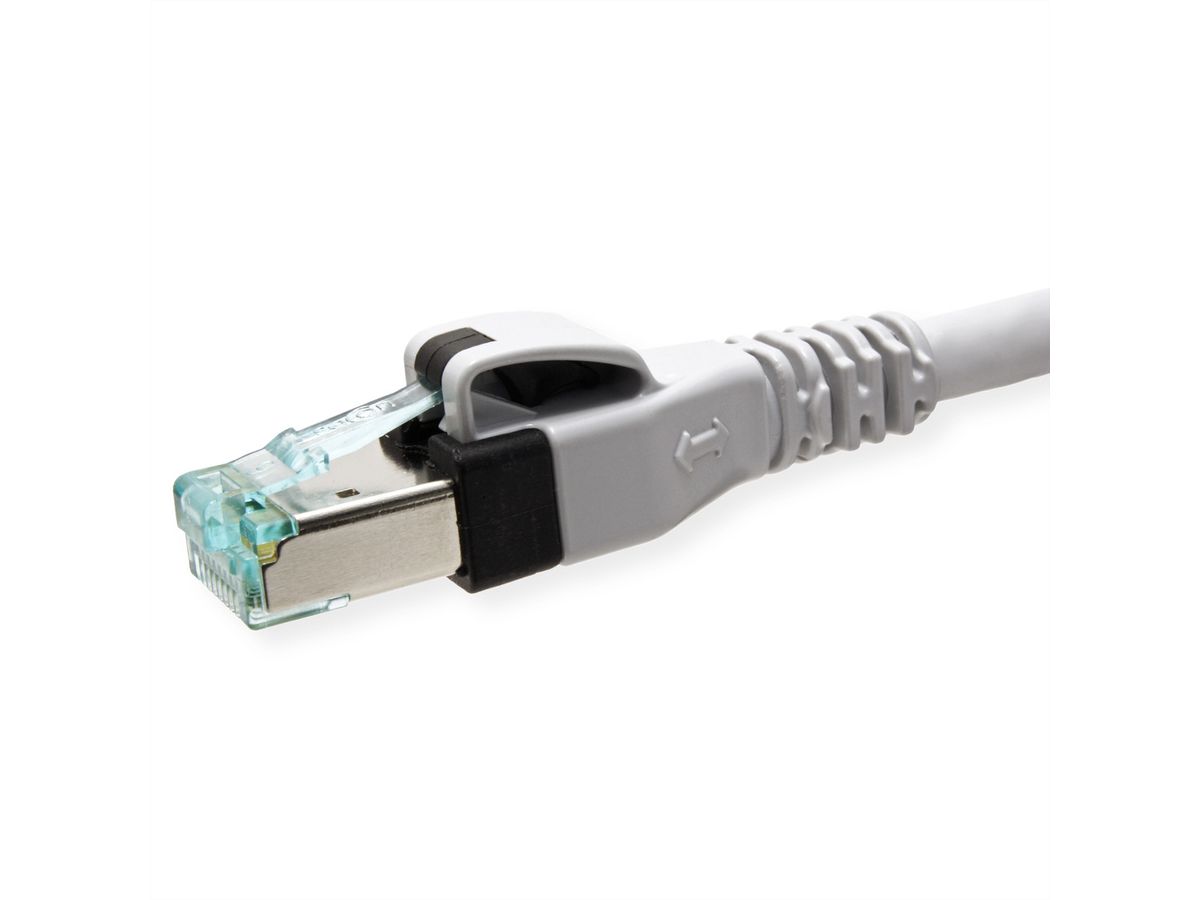 EasyLan DualBoot PushPull IP20 Patchkabel, Cat.6A (Class EA), S/FTP, grau, 0,5 m