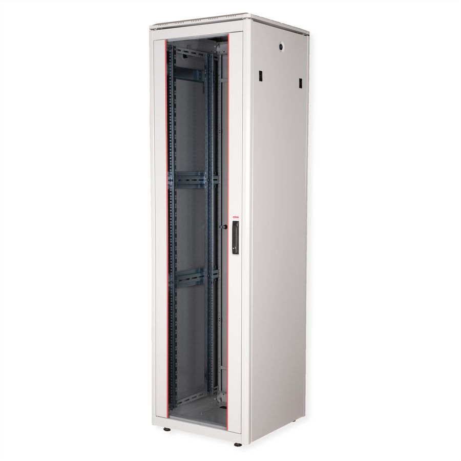 ROLINE 19-Zoll Netzwerkschrank Pro 42 HE, 600x600 BxT Glastür grau
