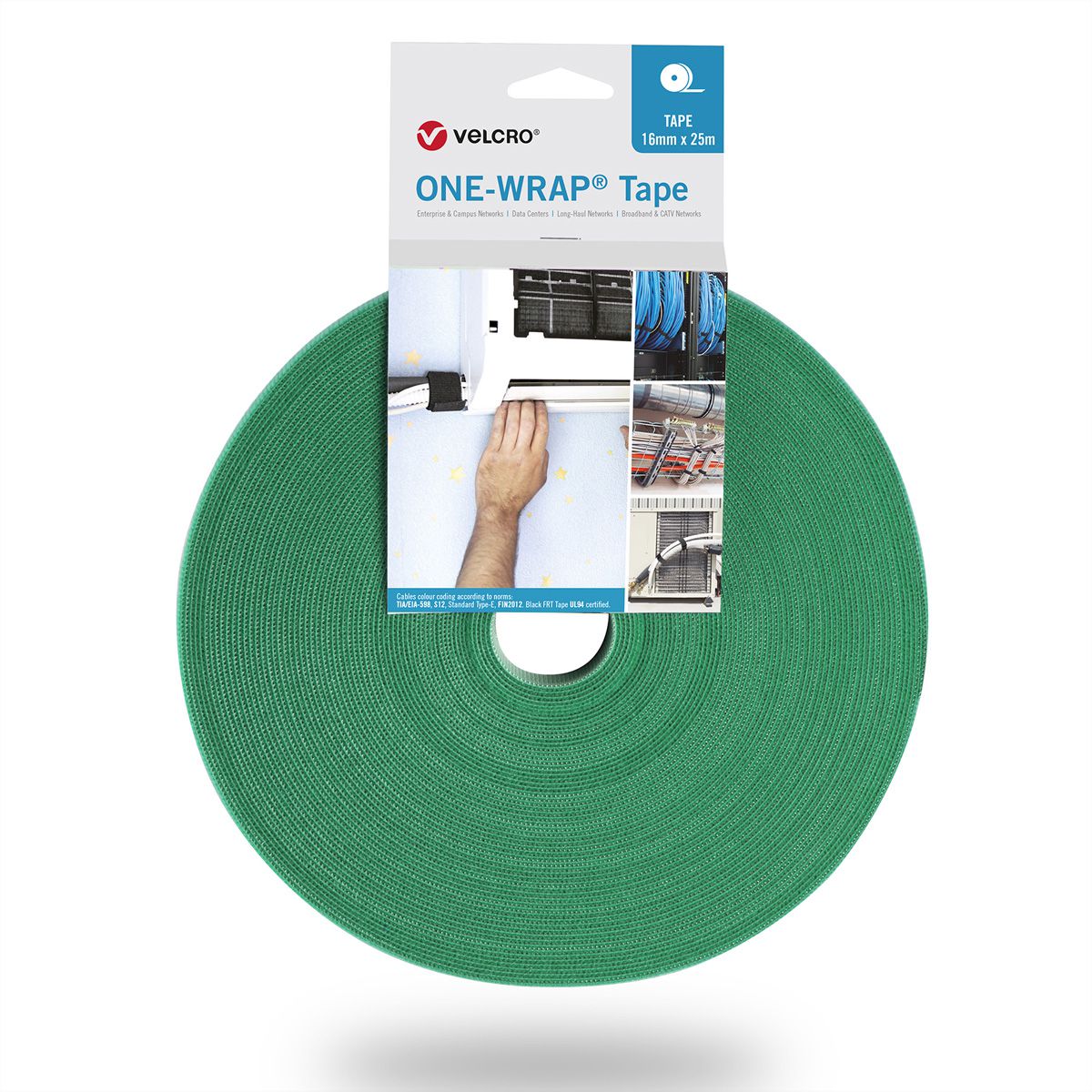 VELCRO® One Wrap® Bande 20 mm, vert, 25 m