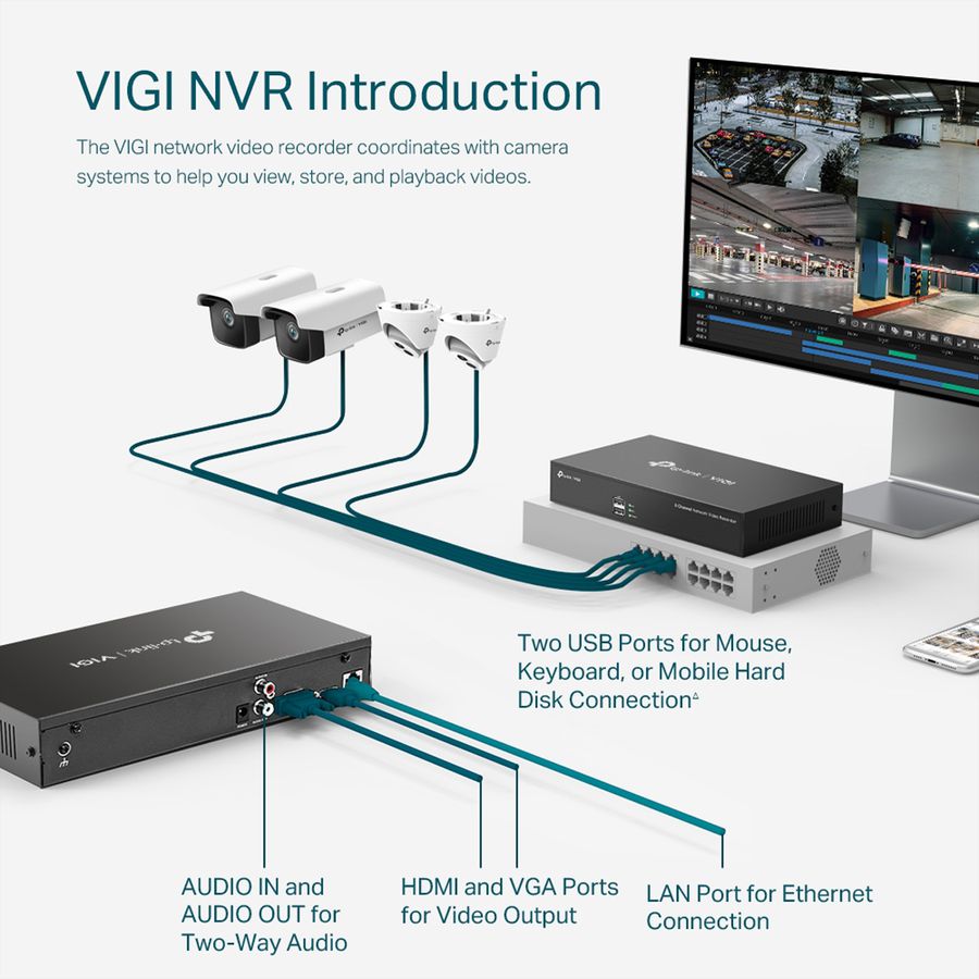 TP-Link NVR1008H NVR Enregistreur vidéo en réseau 8-CH