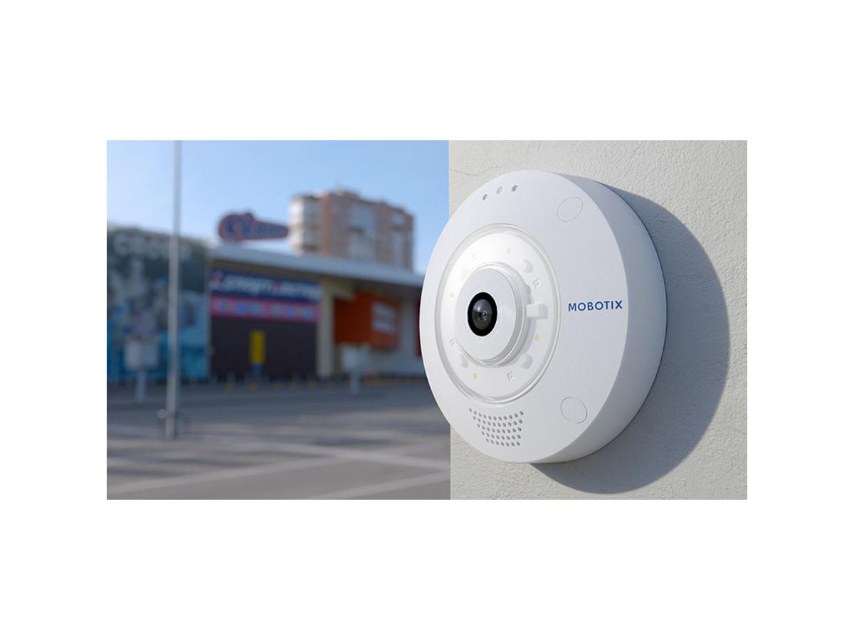 Mobotix Q71B Fisheye Kamera 12 MP, 180°/360°, Weisslicht & IR-LED bis 15m