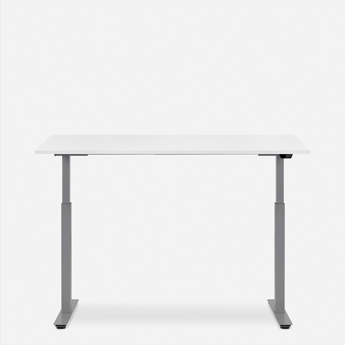 WRK21 Bureau Smart 100 x 60 cm, Hauteur réglable, Blanc uni / Gris