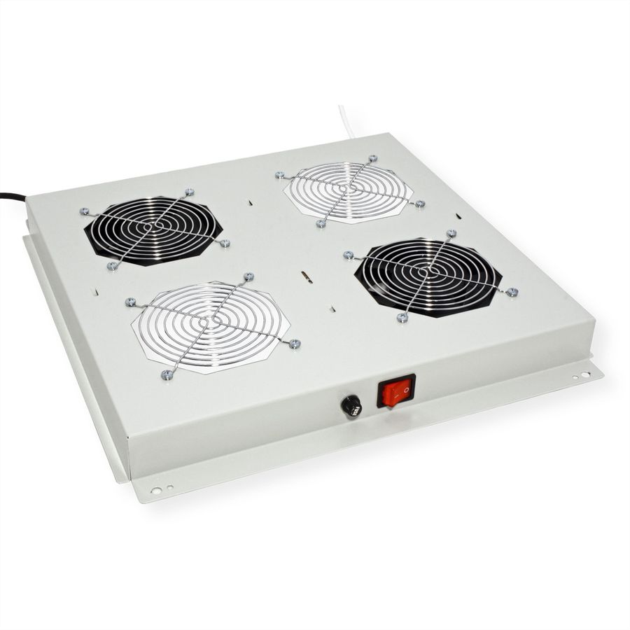 ROLINE 19-Zoll Dachlüftereinheit 2 Lüfter, Thermostat , grau