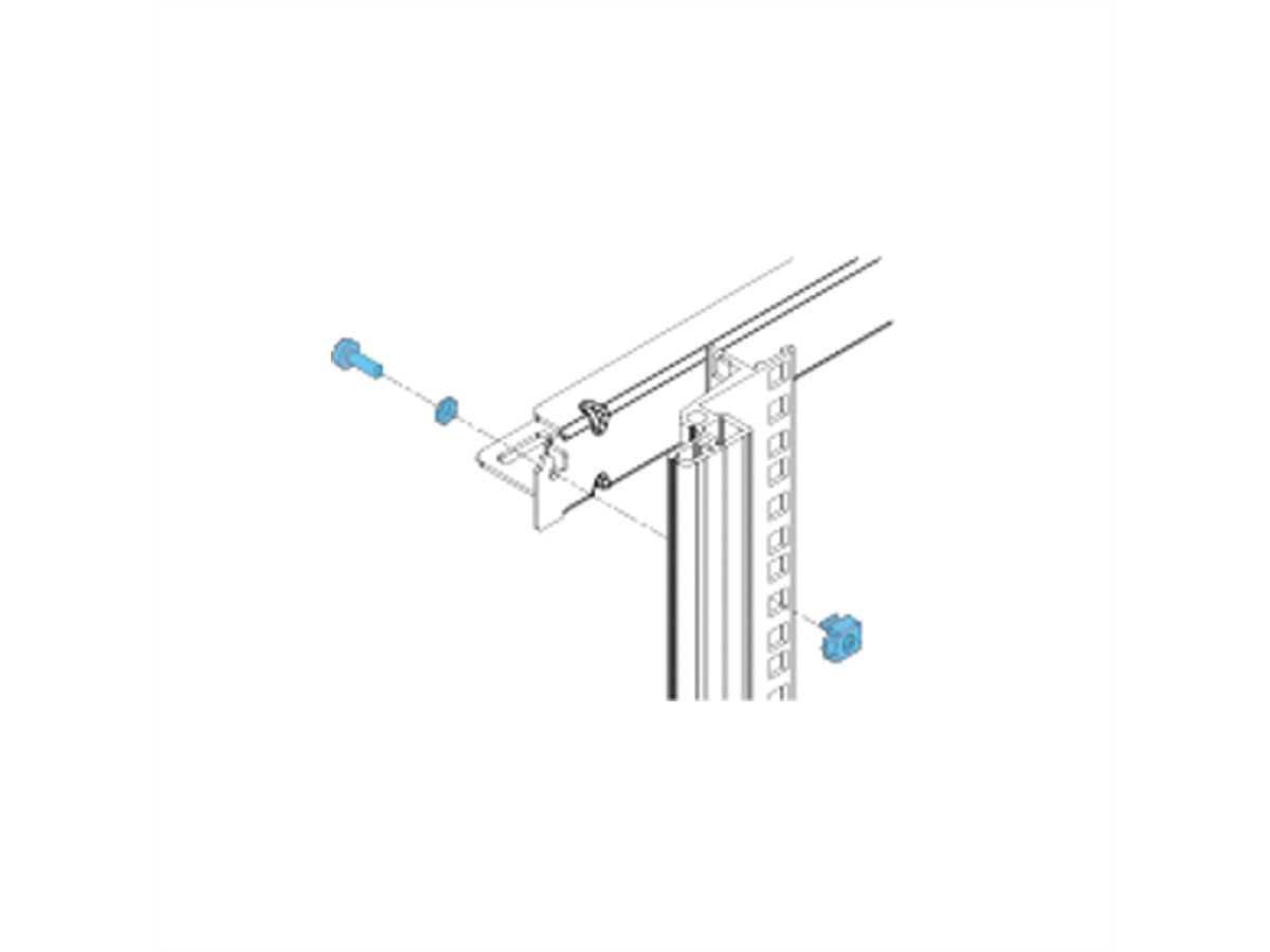 Kit d'assemblage SCHROFF 19", 4 x Vis M5x12, Ecrou de mise à la terre M5 pour glissières de sécurité