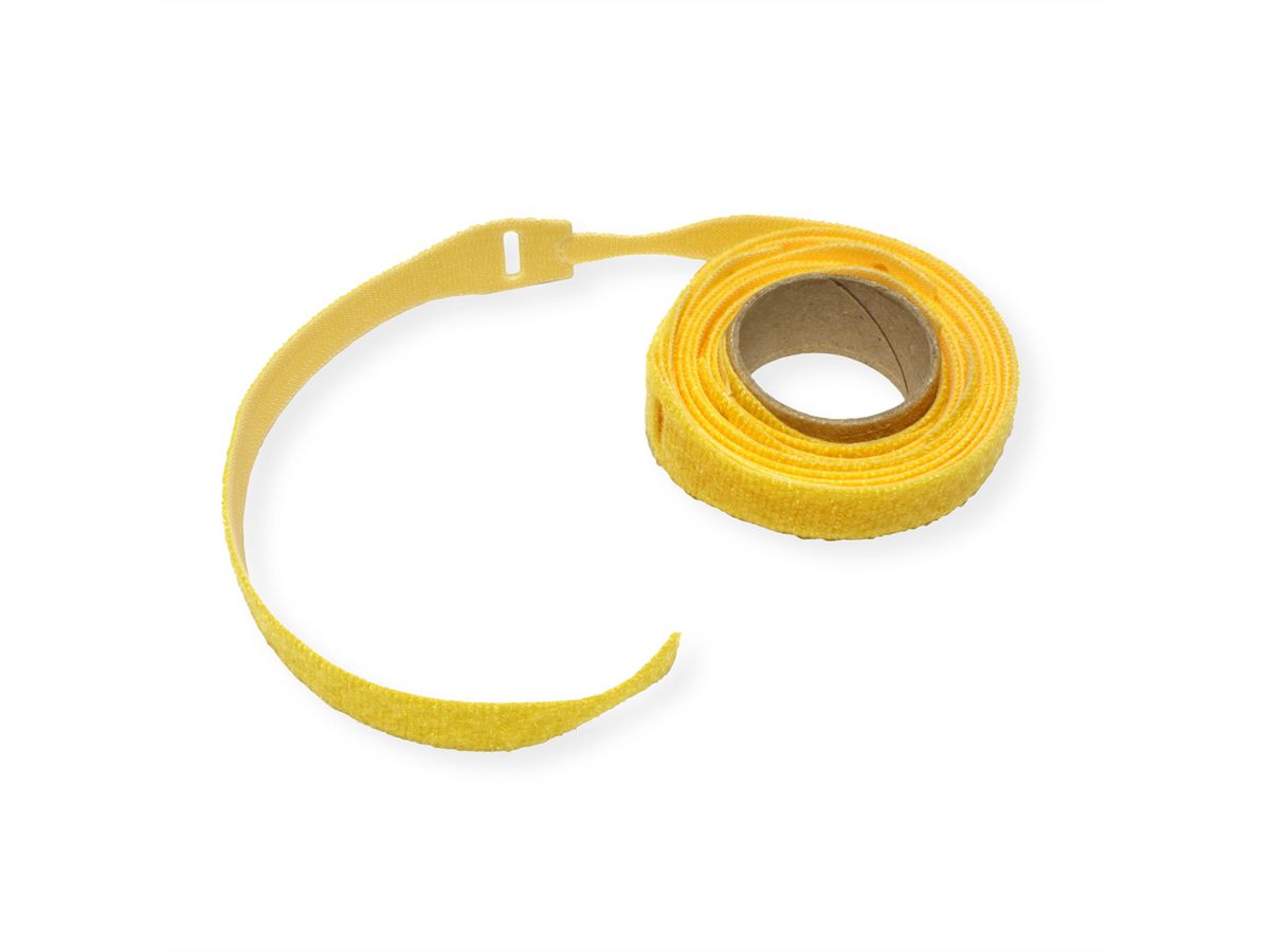 VELCRO® Bande avec languette, par 10, jaune, 20 cm