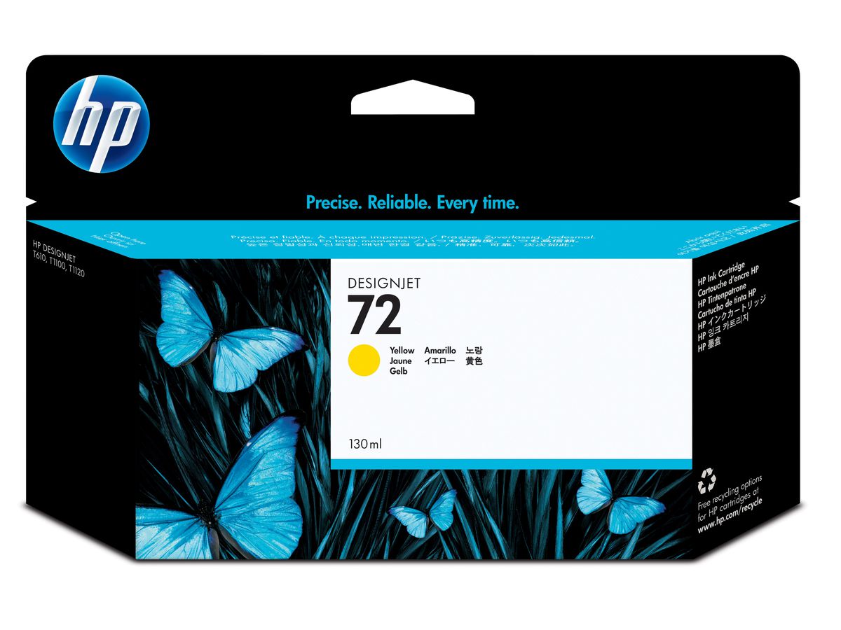 HP 72 Gelb DesignJet Druckerpatrone, 130 ml