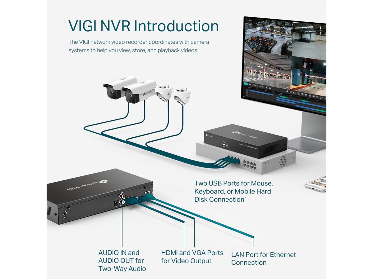 TP-Link NVR1008H NVR Netzwerk-Videorekorder 8-CH