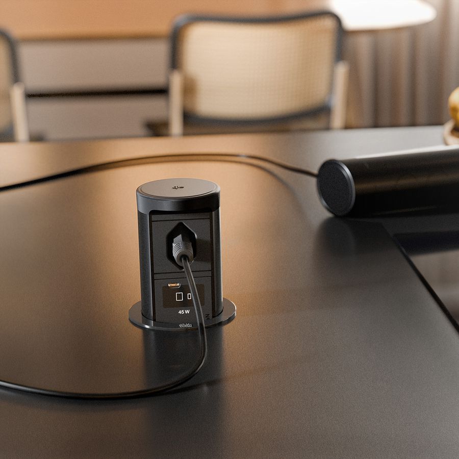 BACHMANN ELEVATOR2 1xCH T13, 1xUSB C Wireless Charger RAL9005 2,0m AE