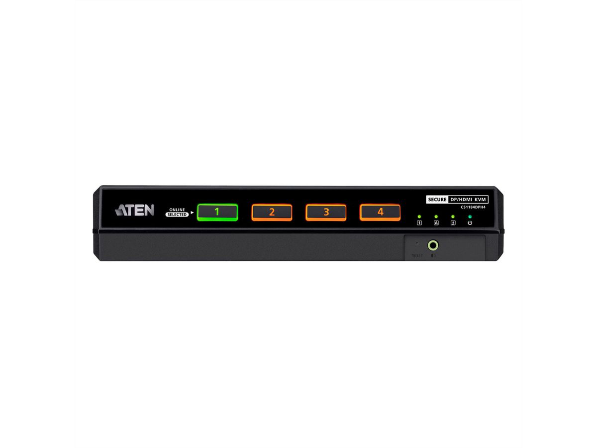 ATEN CS1184DPH4 4-Port USB 5K DP/HDMI, Single Display Universal Secure KVM Switch