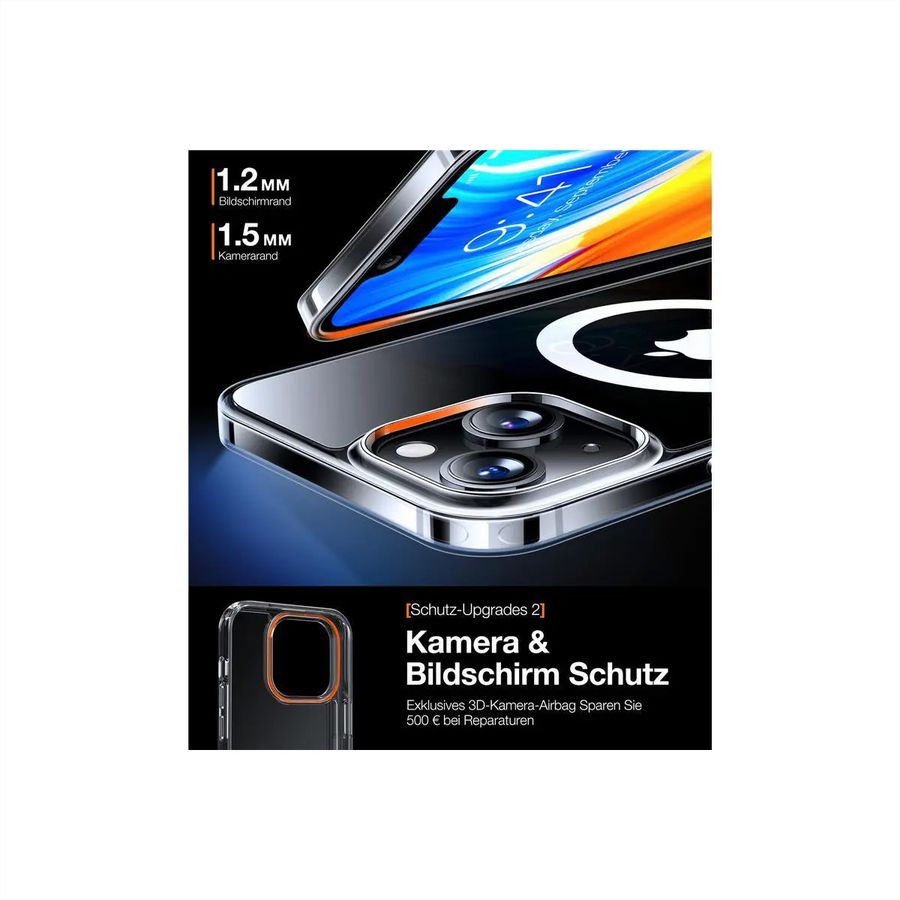 Torras Diamond Case iPhone 15, MagSafe, transparent