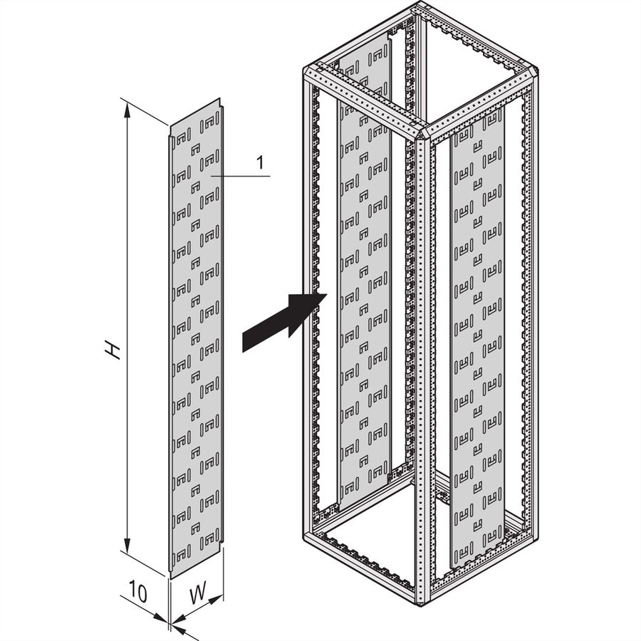 SCHROFF Panneau de câbles Varistar, 2000H 150W