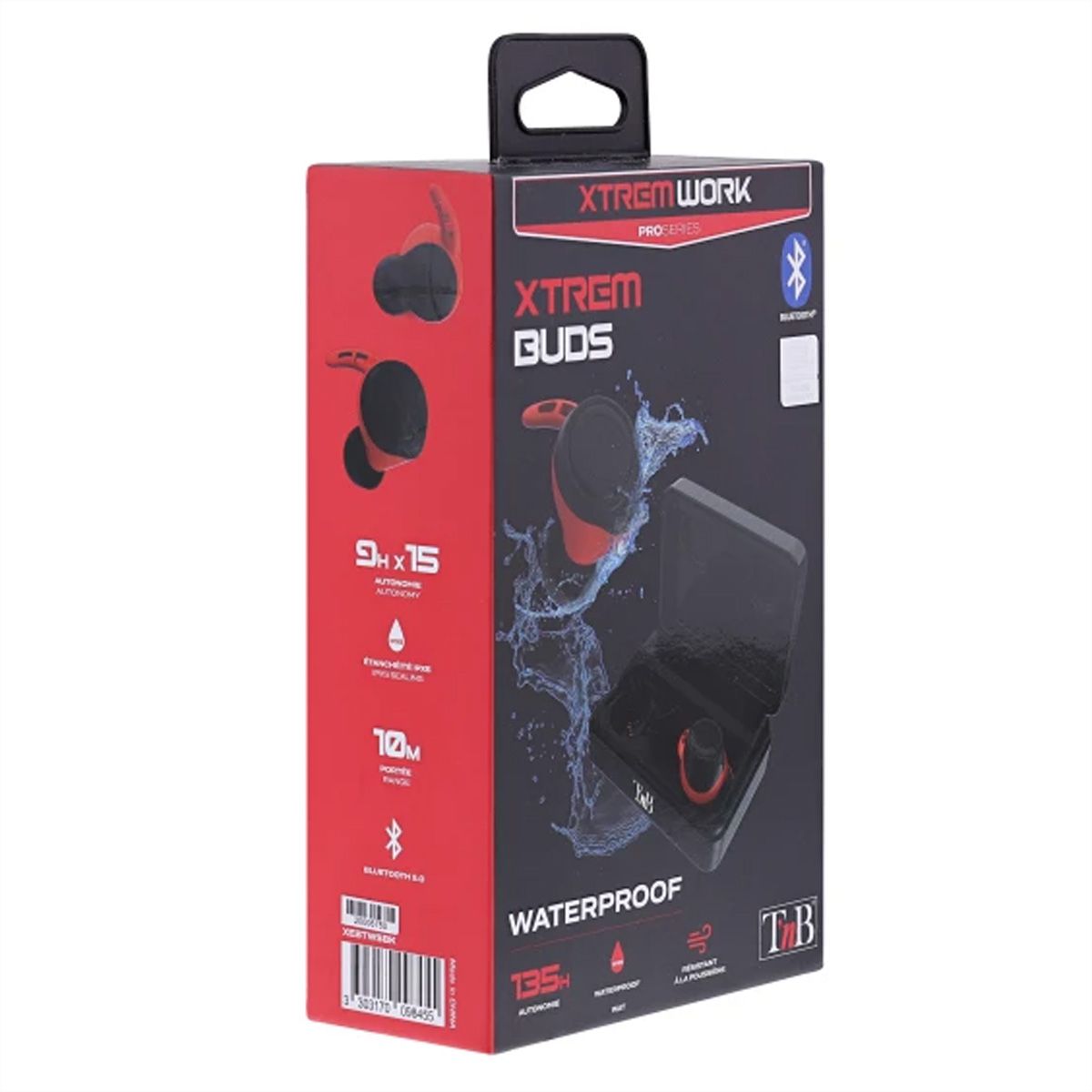 T'nB Xtremework In-Ear Kopfhörer, IPX5, BT5.0, 9h playtime, 135h Batteriecase