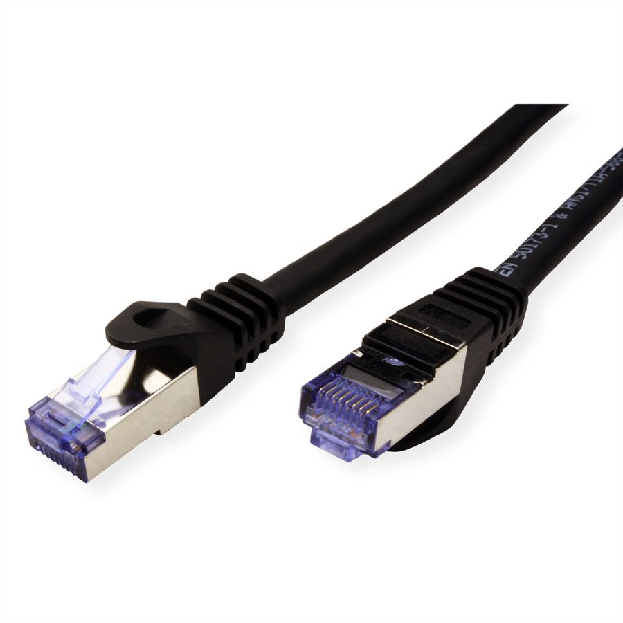 Cordon ROLINE S/FTP(PiMF) Cat.6A / 10 Gigabit, LSOH, Component Level, noir, 7,5 m