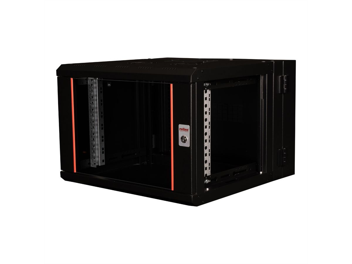 ROLINE 19" Boîtier mural Pro 7U, 600x600 LxP pivotant en 2 parties noir