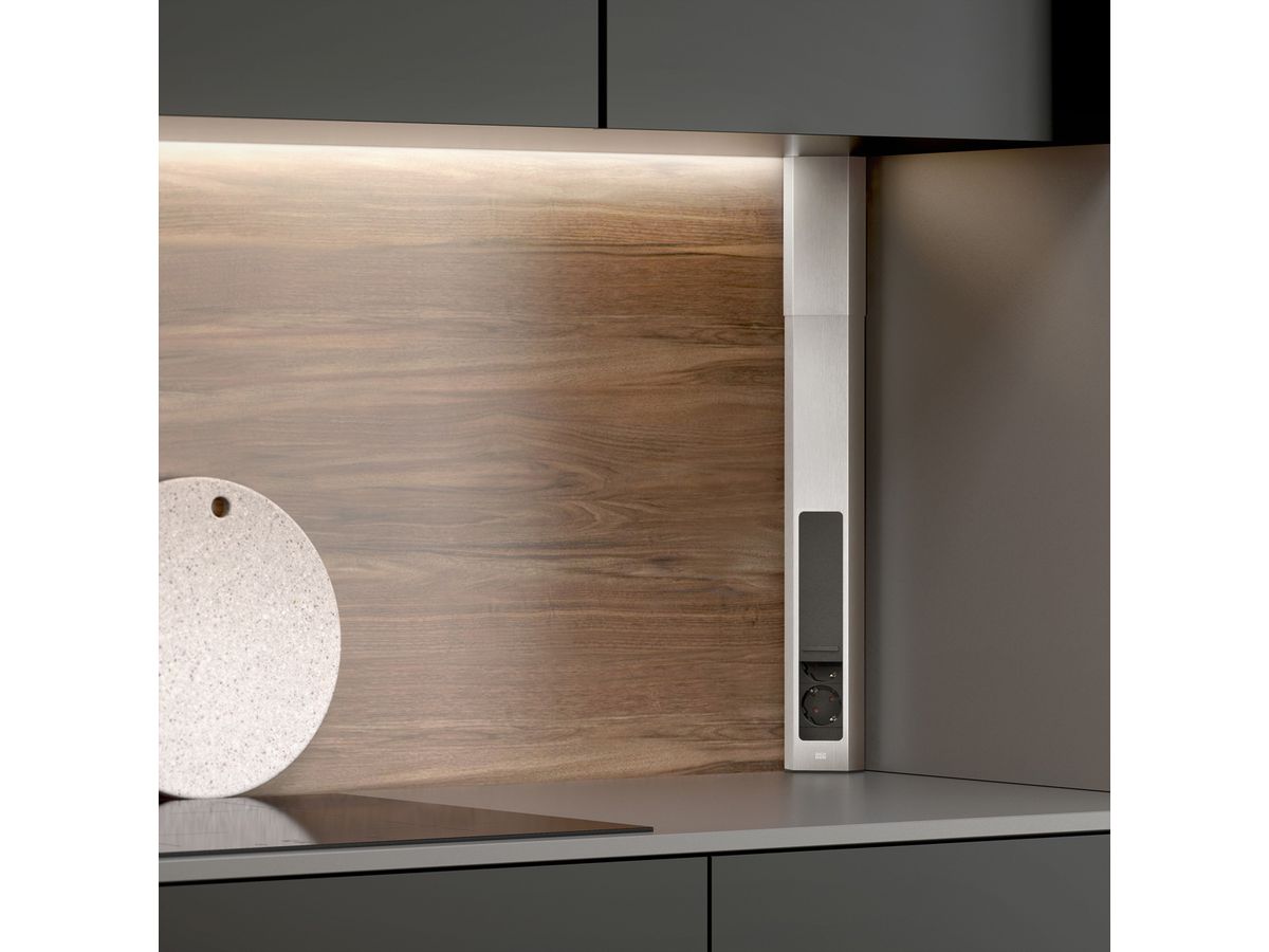 BACHMANN CASIA 2 3xCEE7/3 1xUSB A/C 22W 2,0m AEH aspect inox