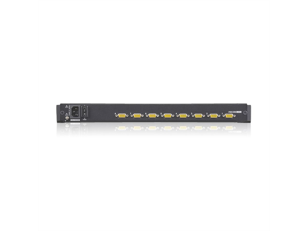 ATEN CL1308N Commutateur KVM, 48cm TFT, VGA, PS/2-USB, 8 ports, clavier DE