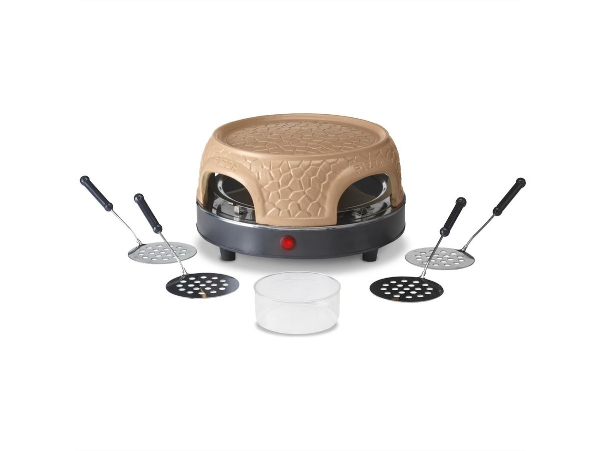Gastronoma Pizza Ofen 18310016, 4 Personen, schwarz/Keramikdom, 800W