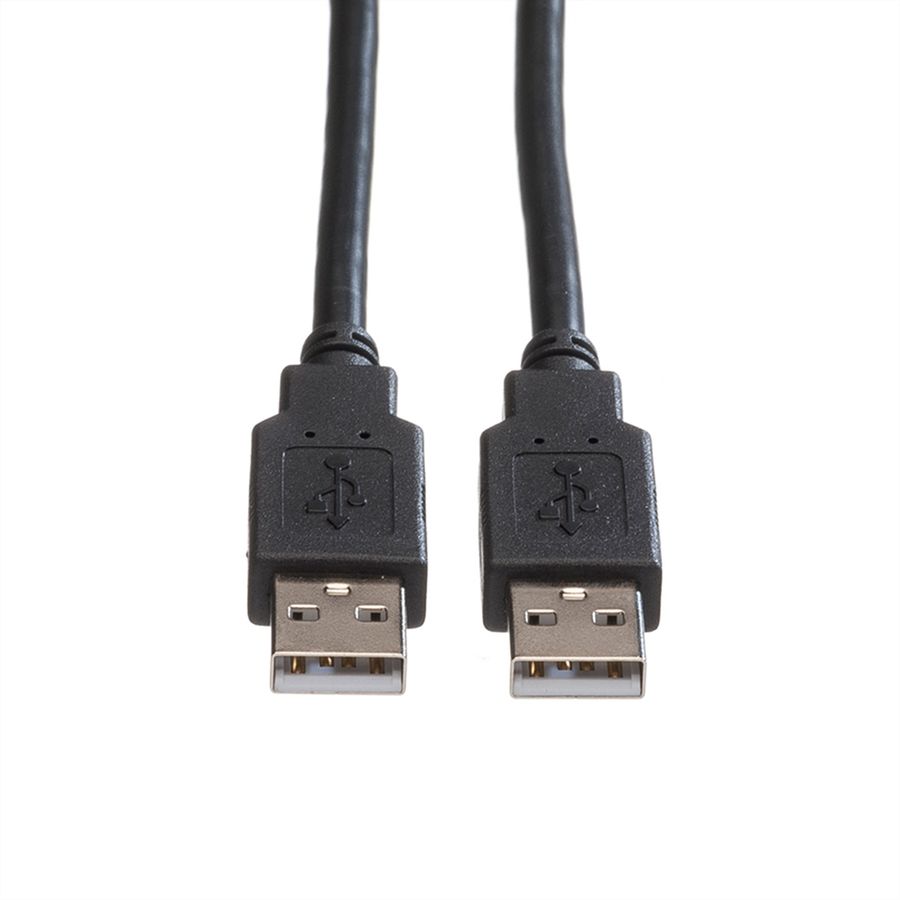 ROLINE USB 2.0 Kabel, Typ A-A, schwarz, 0,8 m