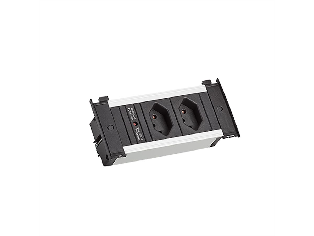 BACHMANN KAPSA XS 2xCH T13 schwarz, Strom 2,0m AEH CH T12 Schweiz