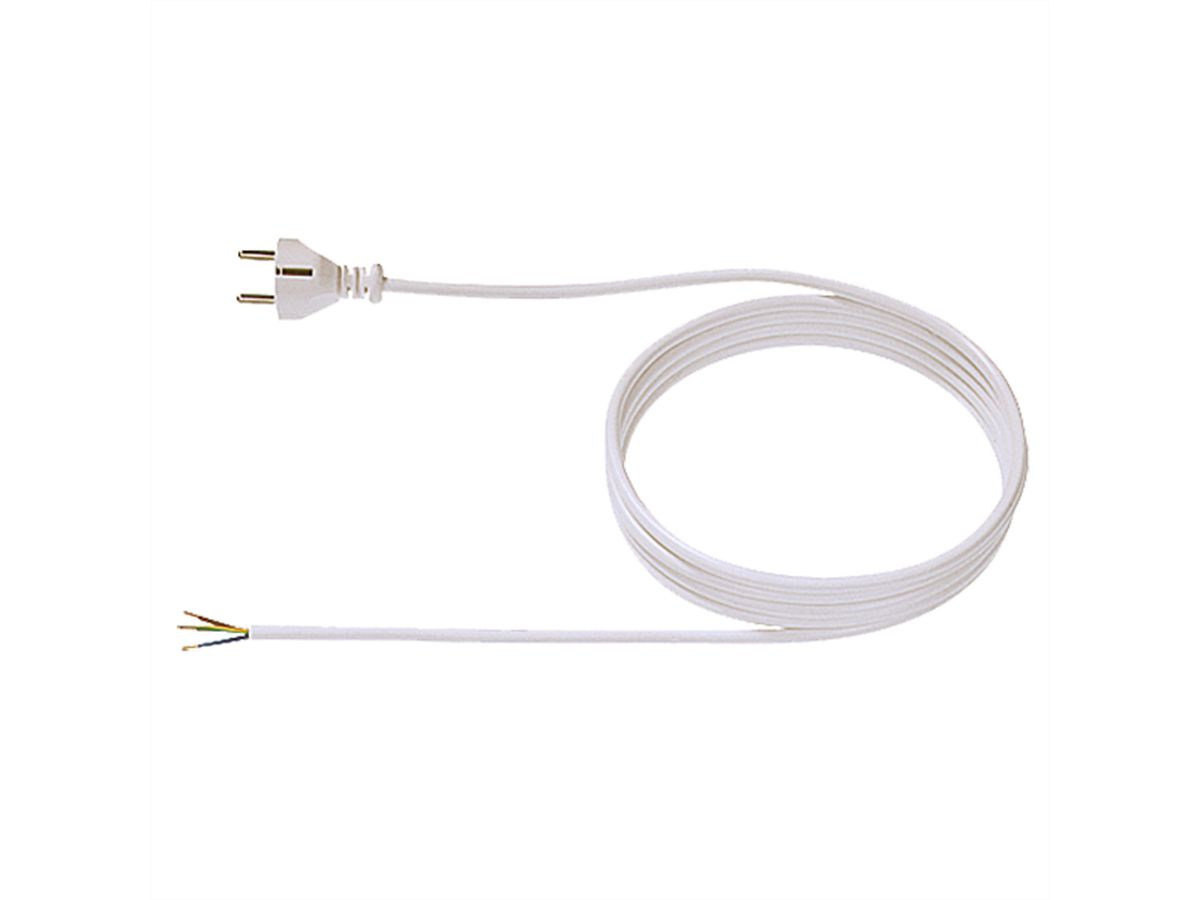 BACHMANN Câble H03VV-F 3G0.75 1,5m, blanc, blanc, 1,5 m