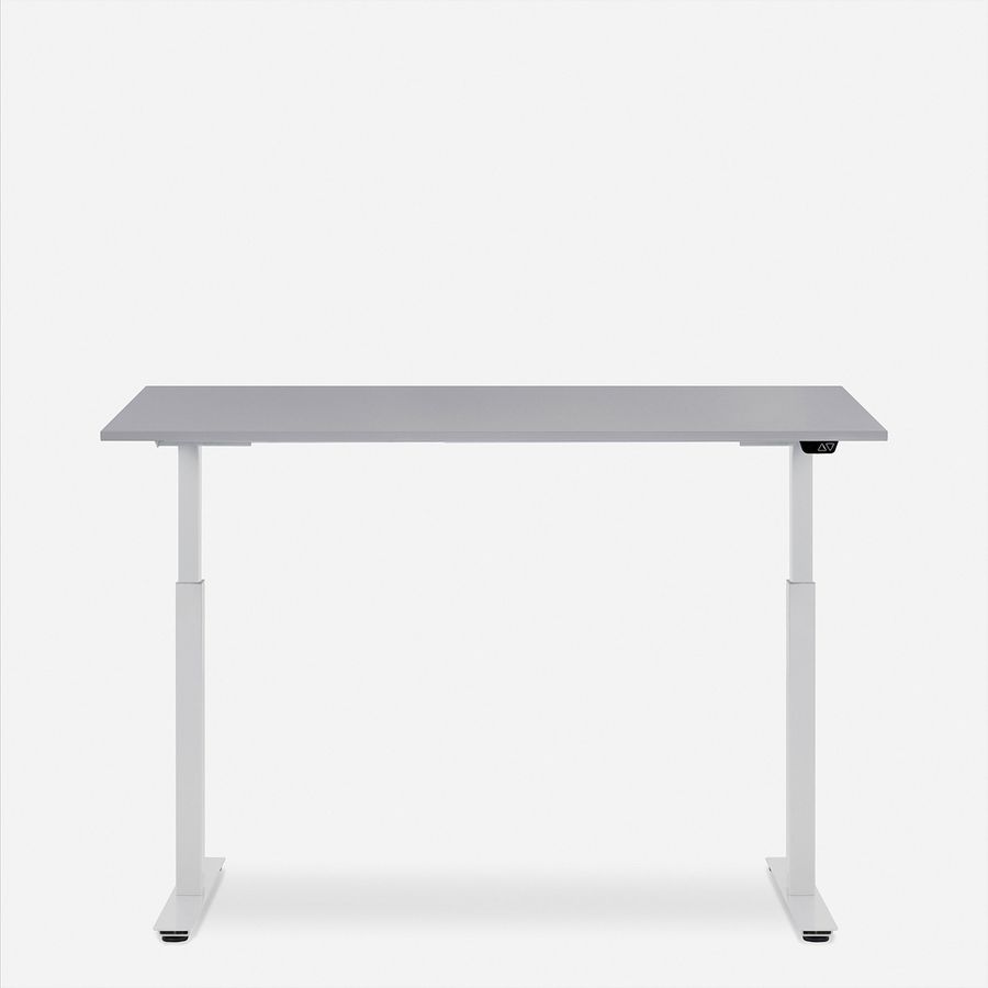WRK21 Schreibtisch Smart 160 x 80 cm, Höhenverstellbar, Grau Uni / Weiss