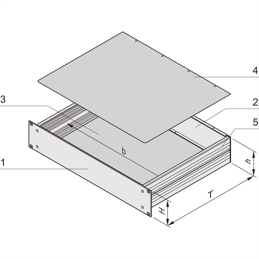 SCHROFF MultipacPRO 19" Châssis, aluminium, partie supérieure et partie inférieure, 4 U, 460 mm