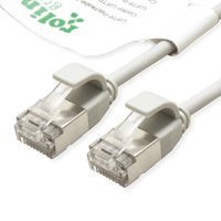 ROLINE GREEN U/FTP Patchkabel Cat.6A (Class EA), LSOH, slim, grau, 0,15 m