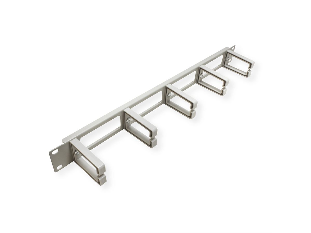 VALUE 19-Zoll-Frontplatte, 5 Kabelösen Typ C, Kabeldurchführung, grau