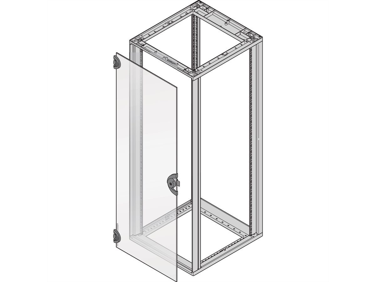 SCHROFF Novastar, porte en verre, angle d'ouverture de 180°, 34 U 553W