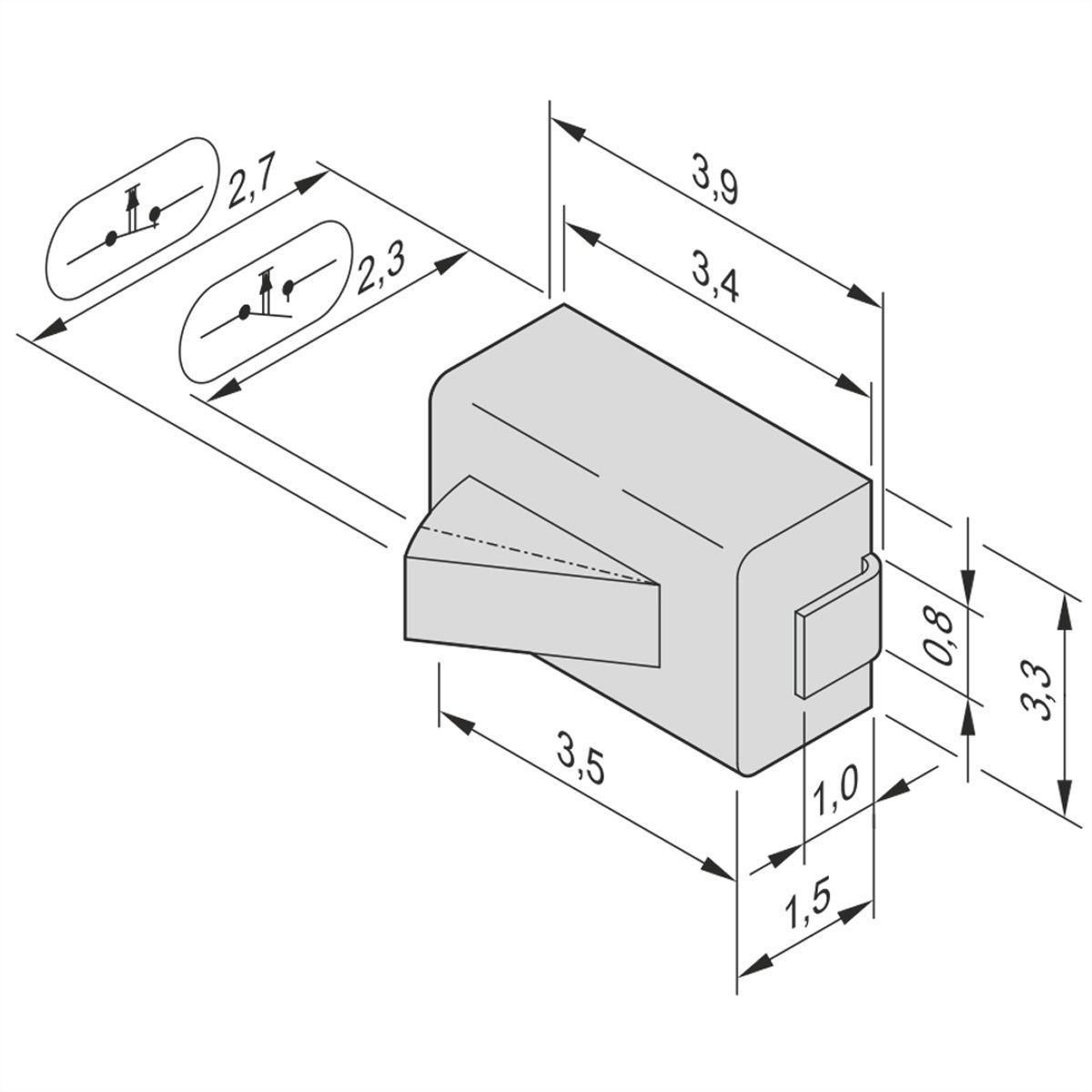Microrupteur SCHROFF pour modules compacts et complets, normalement fermé, 10 pièces