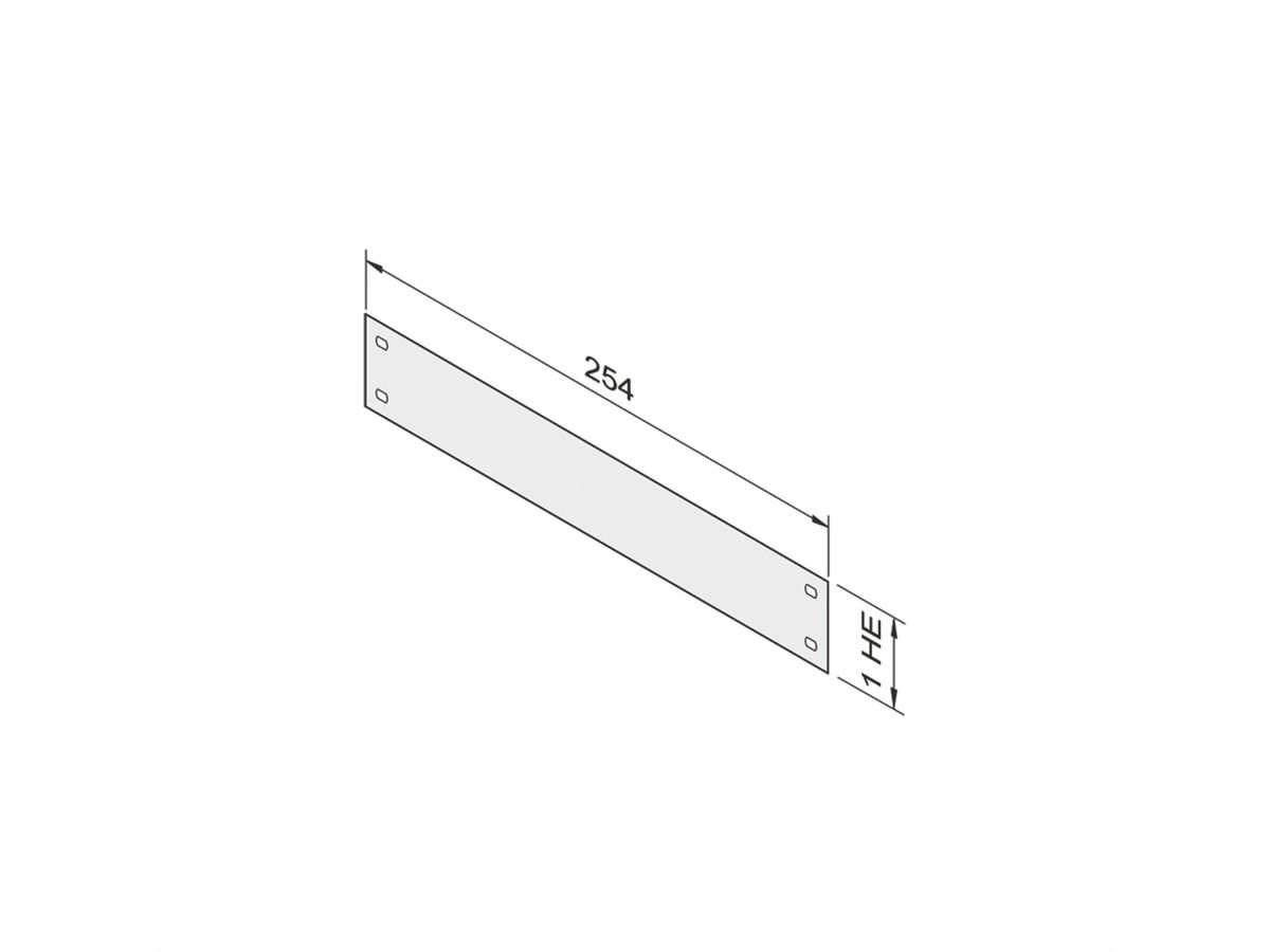 SCHROFF Face avant 10", neutre, acier, 1,5 mm, RAL 7035