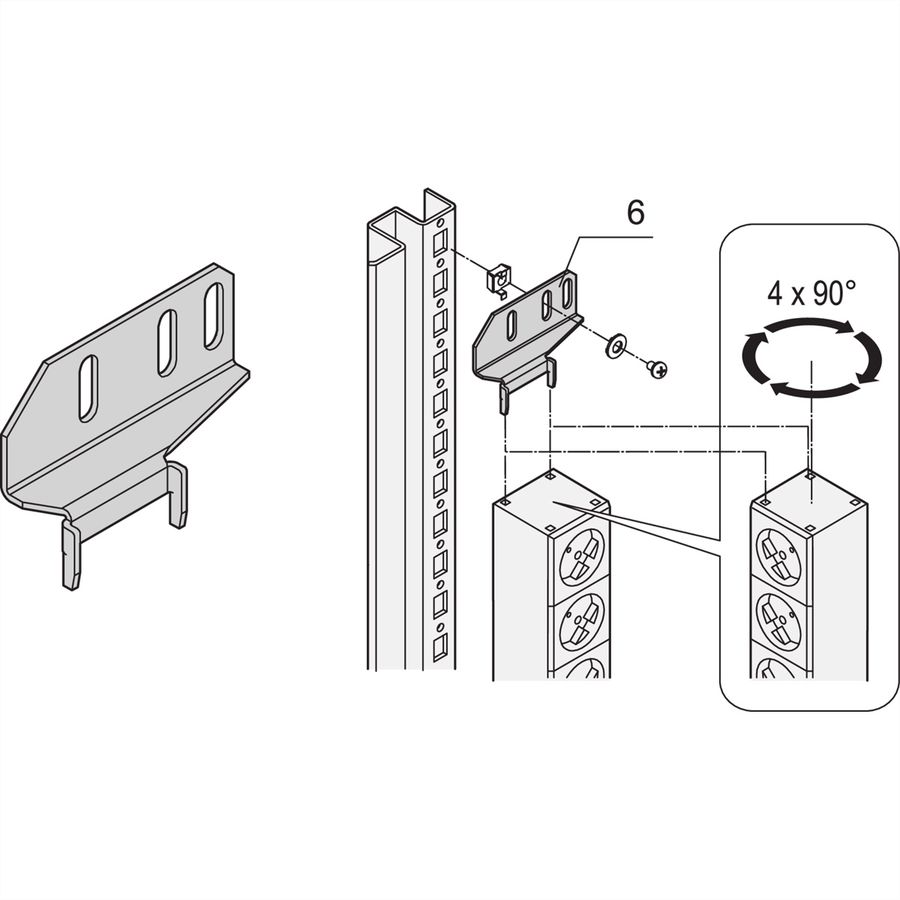 Bâti de prises SCHROFF, IEC, triphasé, 16 A, IEC 60309 Fiche, 18 x IEC C13 / 6 x IEC C19