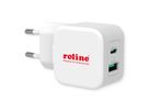 ROLINE Chargeur USB avec prise Euro, 2 ports, 1x QC3.0 A + 1x C (PD), 20W