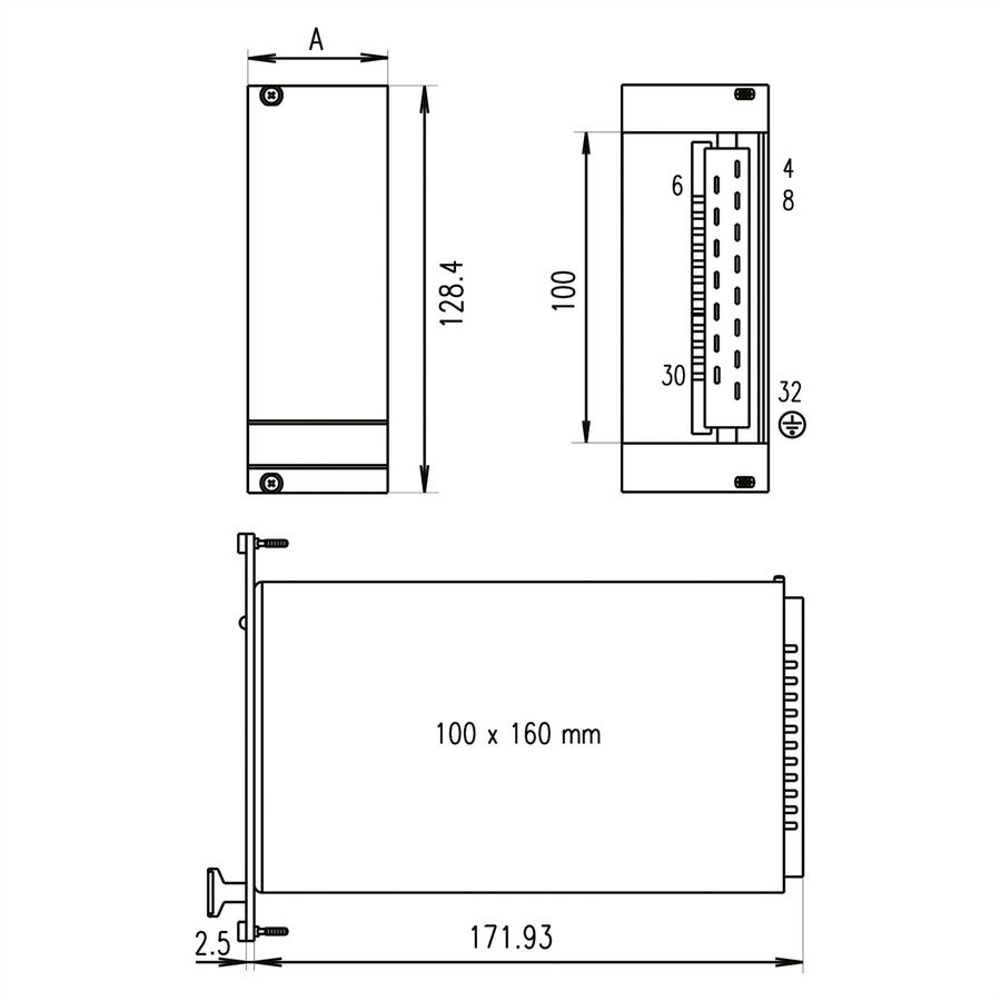 Alimentation, régulateur linéaire AC/DC 19" SCHROFF PSU, simple, PSG 105