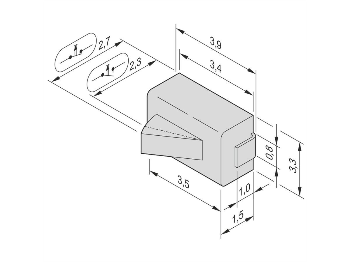 Microrupteur SCHROFF pour modules compacts et complets, normalement fermé, 10 pièces