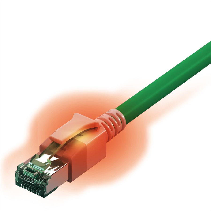 Cordon EasyLan DualBoot® LED Cat.6A (Classe EA) S/FTP, LSOH, vert, 2 m