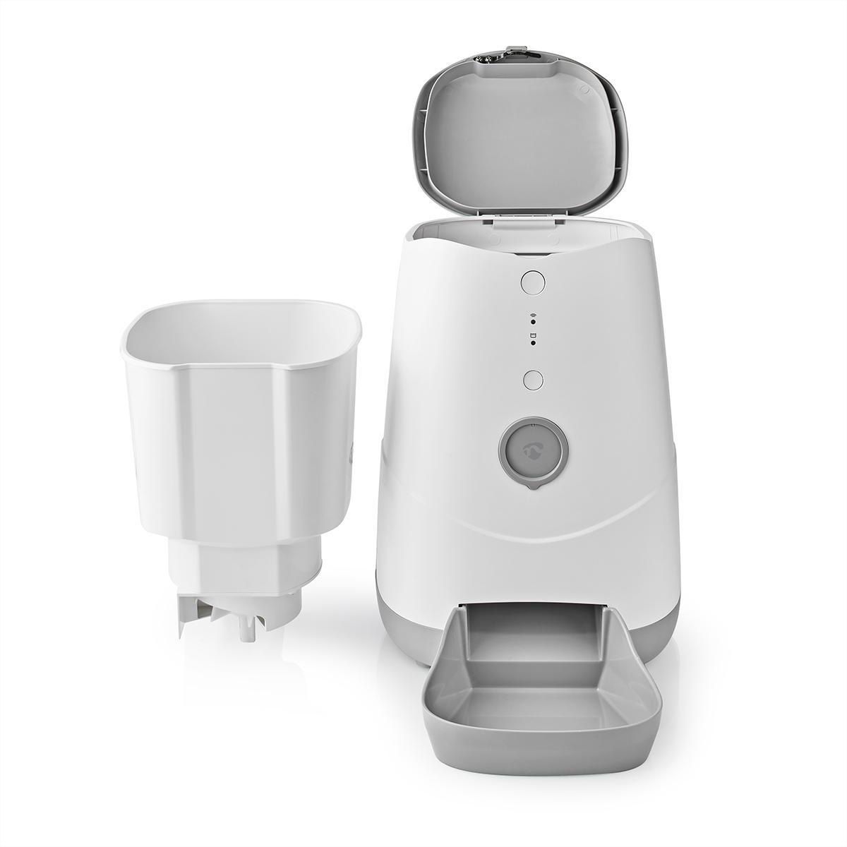 Nedis SmartLife Futterspender Wi-Fi 3.7 l für Hunde und Katzen, Android™ / IOS, Weiss,Grau